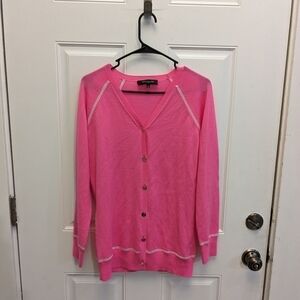 St. John Barbie Pink Wool Cardigan Sweater